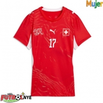 Camiseta Suiza Ruben Vargas #17 Primera Equipación para mujer Mundial 2026 manga corta
